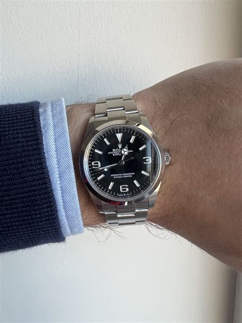 rolex explorer 36mm on 7 inch wrist